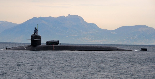 USS Florida in the Bay of Naples earlier this month as the USA weighed up its options for taking action against Libya, or not. Photo: Daniel Viramontes/US Navy.