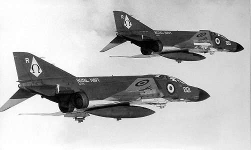 Pictured: A pair of RN Phantoms in flight. Photo: MacCartan-Ward Collection.